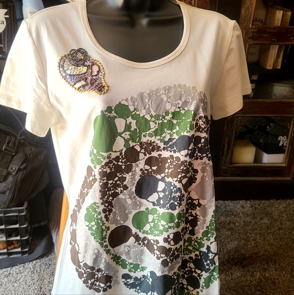 Cavalli Skull luxury t-shirt sz L - Picture 2 of 6